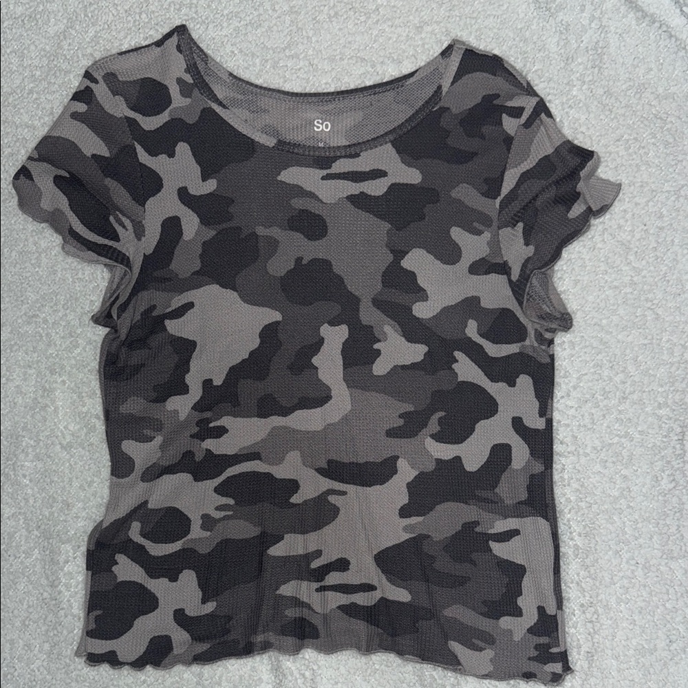 SO Gray Camo Pattern Top